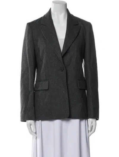 Pre-owned Maje Wool Blazer In Gray