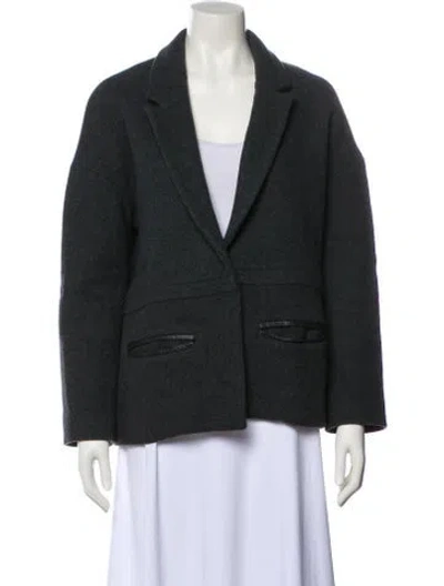 Pre-owned Maje Wool Blazer In Green