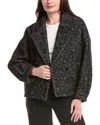 Maje Wool-blend Coat In Black