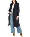 Maje Wool-blend Coat In Black
