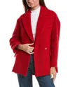 Maje Wool-blend Coat In Red