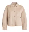 Maje Wool-blend Cropped Jacket In Neutral