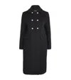 Maje Wool-blend Double-breasted Pea Coat In Black
