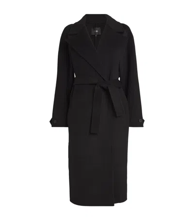 Maje Wool-blend Double-faced Coat In Black