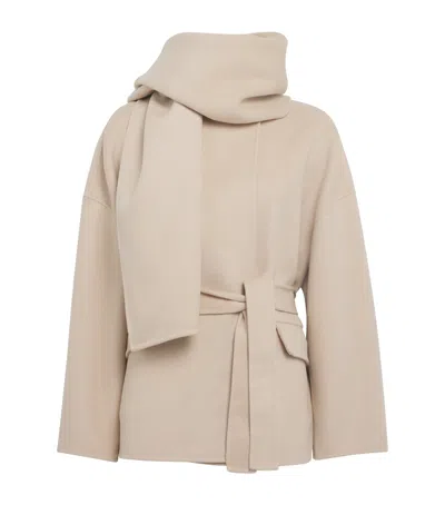 Maje Wool-blend Double-faced Coat In Neutral