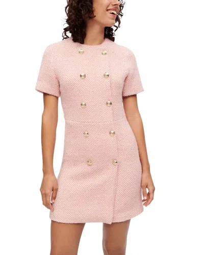 Maje Wool-blend Dress In Pink
