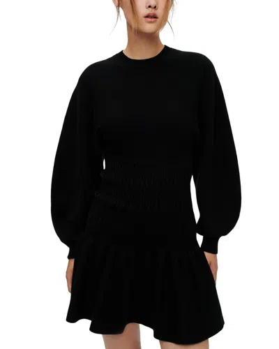 Maje Wool-blend Dress In Black