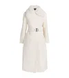 Maje Wool-blend Faux-fur Coat In White