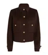 Maje Wool-blend Jacket In Brown