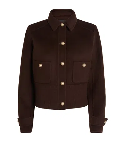 Maje Wool-blend Jacket In Brown