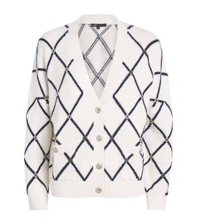 MAJE WOOL-BLEND JACQUARD CARDIGAN