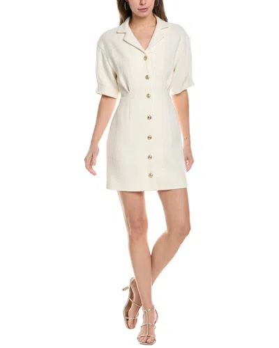 Maje Wool-blend Mini Dress In Beige