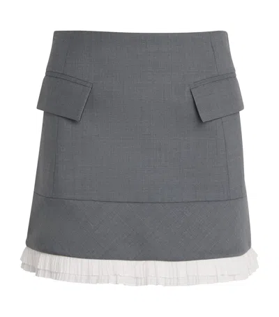 Maje Wool-blend Mini Skirt In Black