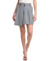Maje Wool-blend Mini Skirt In Blue
