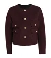 Maje Wool-blend Reversible Bomber Jacket In Red
