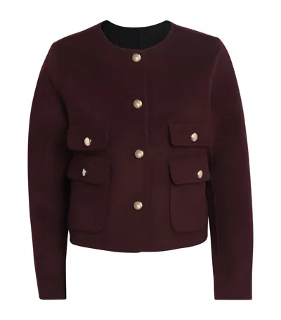 Maje Wool-blend Reversible Bomber Jacket In Red