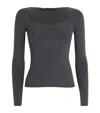 Maje Wool-blend Ribbed Top In Gray
