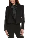 Maje Wool-blend Suit Blazer In Black