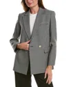 Maje Veste Droite En Pied-de-poule In Black