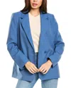 Maje Wool-blend Suit Blazer In Blue