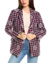 Maje Woman Coat Red Size 8 Acrylic, Wool, Polyester, Polyamide, Cotton In Navy