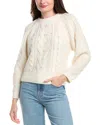 Maje Wool-blend Sweater In White