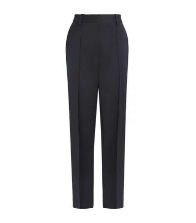 Maje Wool-blend Tailored Trousers In Blue