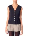 Maje Wool Blend Jacket In Navy