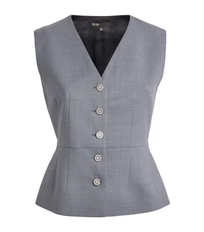 Maje Wool-blend Waistcoat In Gray