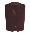 Maje Wool-blend Buttoned Waistcoat In Red