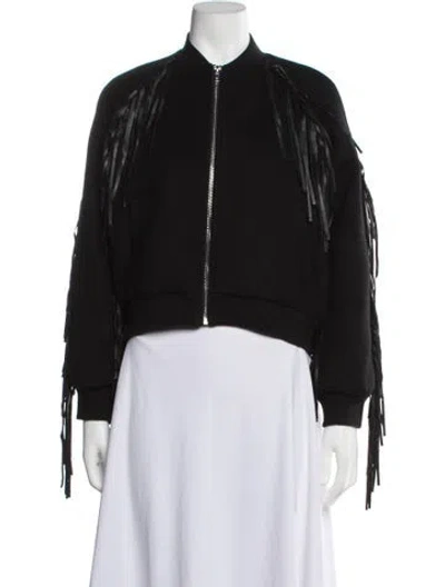 Pre-owned Maje Wool Bomber Jacket In Black