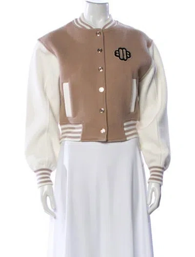 Pre-owned Maje Wool Bomber Jacket In Neutral