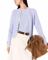 Maje Wool Cardigan With Rhinestones In Blue