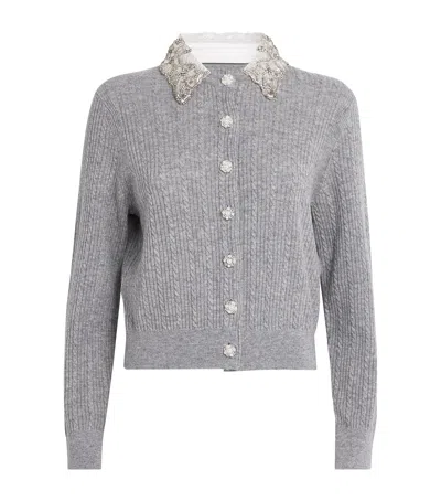 Maje Wool-cashmere Adaptable Cardigan In Gray