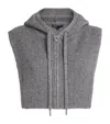 Maje Wool-cashmere Hooded Collar In Gray