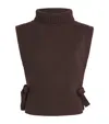 Maje Wool-cashmere Sweater Collar In Brown