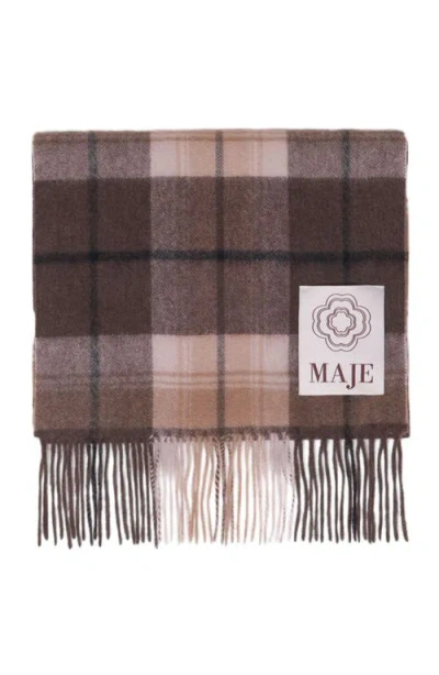 MAJE MAJE WOOL CHECK SCARF