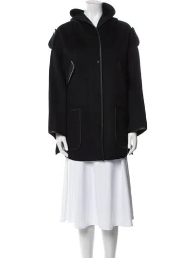 Pre-owned Maje Wool Coat In Black