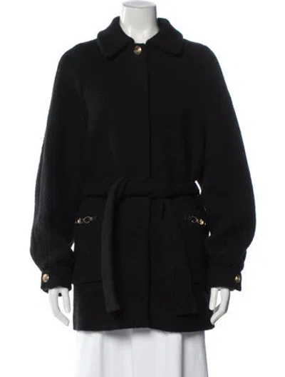 Pre-owned Maje Wool Coat In Black