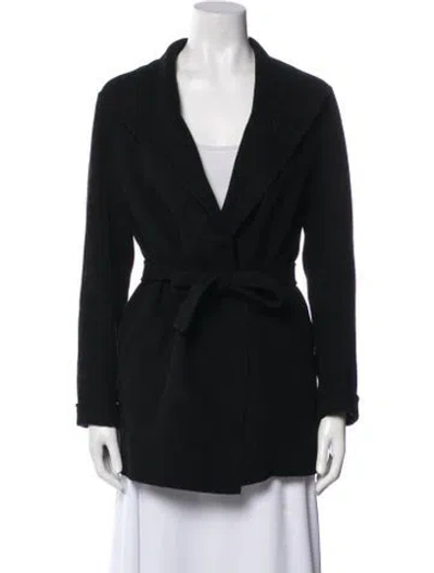 Pre-owned Maje Wool Coat In Black