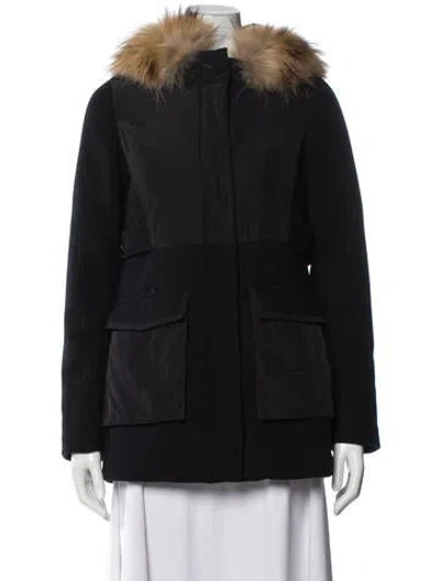 Pre-owned Maje Wool Coat In Black