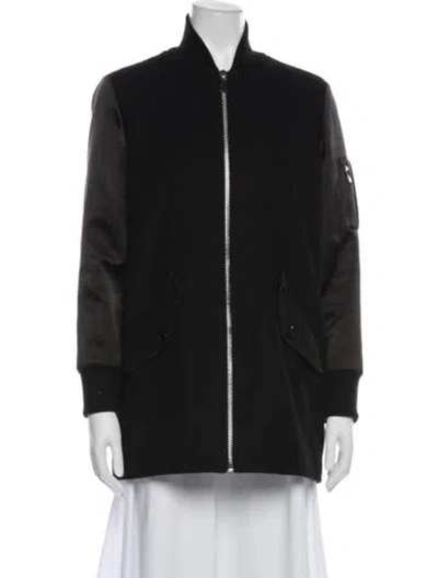 Pre-owned Maje Wool Coat In Black