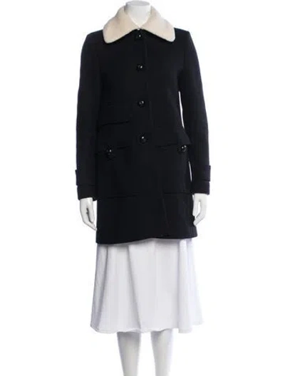 Pre-owned Maje Wool Coat In Black