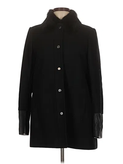 Pre-owned Maje Wool Coat In Black
