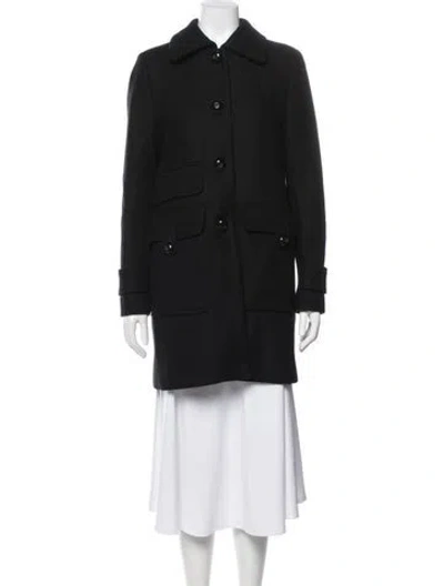 Pre-owned Maje Wool Coat In Black