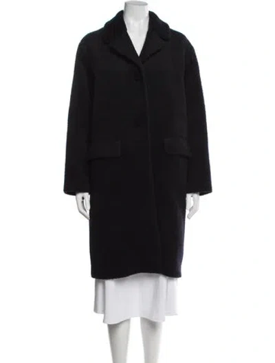 Pre-owned Maje Wool Coat In Black