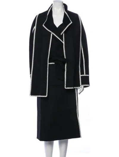 Pre-owned Maje Wool Coat In Black