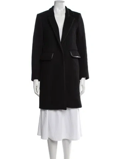 Pre-owned Maje Wool Coat In Black