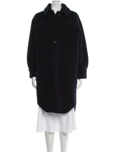 Pre-owned Maje Wool Coat In Black