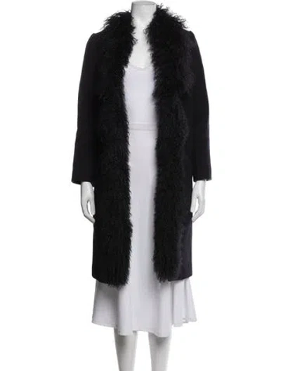 Pre-owned Maje Wool Coat In Black